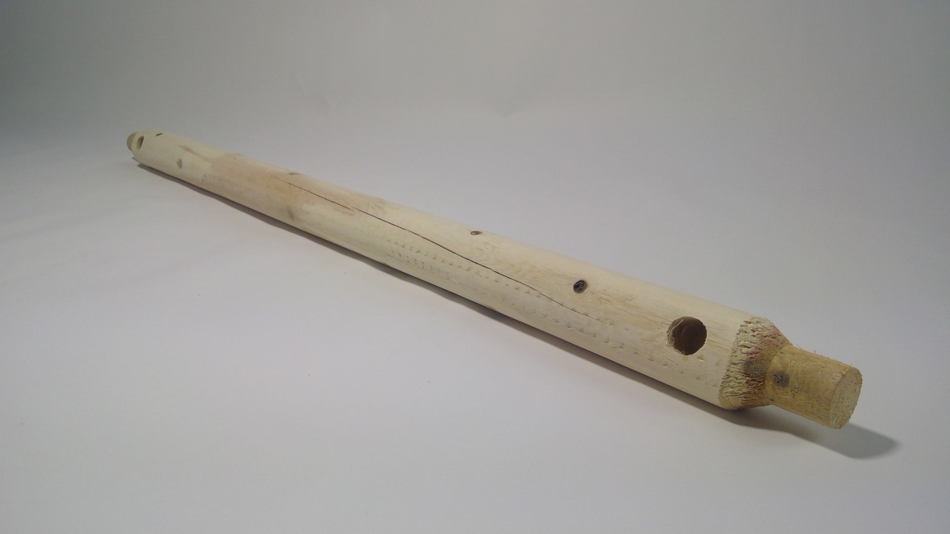 Cross log for a 5' lawn swing, made of wood, with two holes and two tenons for swing back.