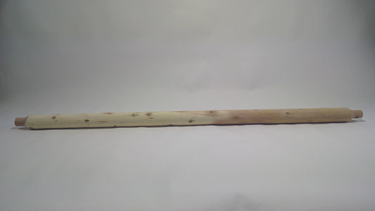 A beige unfinished wooden swing seat back bottom cross log, 60 inches in length, against a white background.